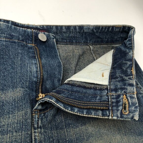 American Eagle Medium Washed Distressed Pockets Denim Slits Jean Skirt SIZE 4 - Picture 5 of 12